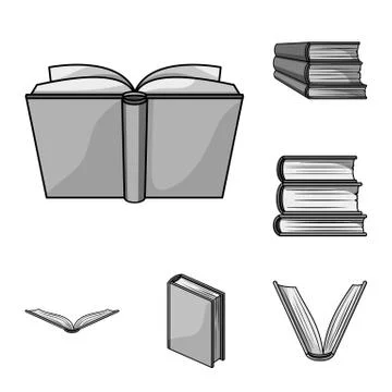 Isolated object of library and textbook sign. Set of library and school stock Stock Illustration