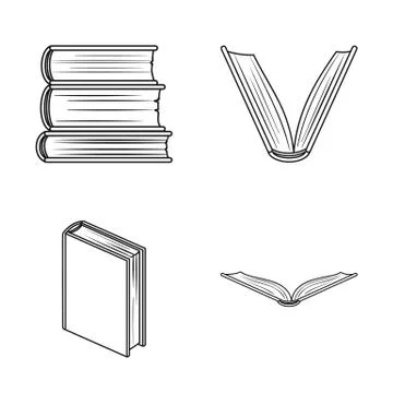Isolated object of library and textbook icon. Collection of library and school Stock Illustration