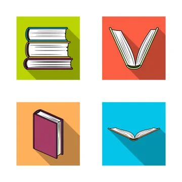 Isolated object of library and textbook icon. Set of library and school stock Stock Illustration