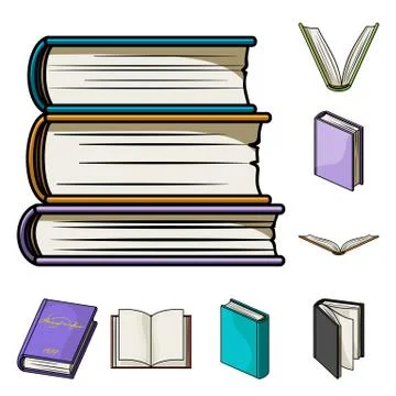 Isolated object of library and textbook icon. Set of library and school vector Stock Illustration