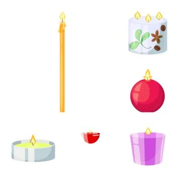 Isolated object of light and wax logo. Set of light and ceremony vector icon for 스톡 일러스트