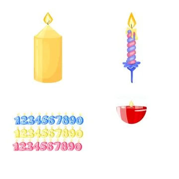 Isolated object of light and wax icon. Collection of light and ceremony stock 스톡 일러스트