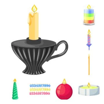 Isolated object of light and wax symbol. Collection of light and ceremony stock Stockillustratie