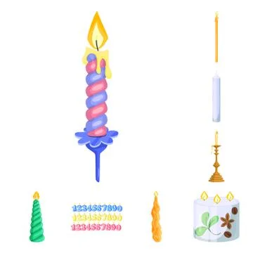 Isolated object of light and wax symbol. Set of light and ceremony vector icon 스톡 일러스트
