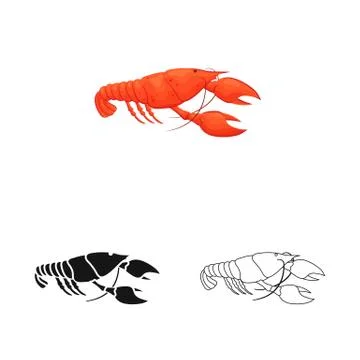 Isolated object of lobster and red symbol. Collection of lobster and fresh stock Stock Illustration