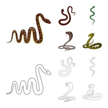 Isolated object of mammal and danger icon. Set of mammal and medicine stock イラスト素材