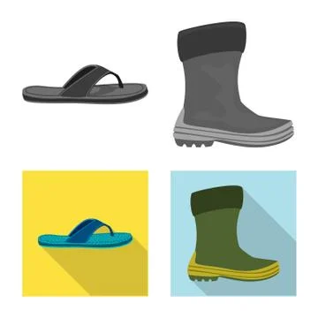 Isolated object of man and foot symbol. Set of man and wear stock symbol for web Stock Illustration