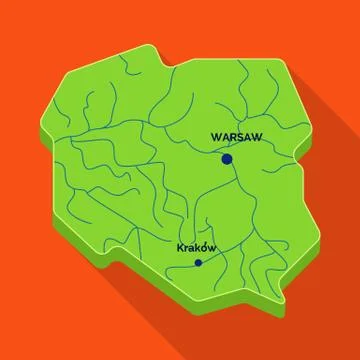 Isolated object of map and polish symbol. Set of map and europe stock vector Stock Illustration