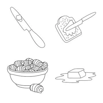 Isolated object of margarine and cholesterol sign. Set of margarine and Stock Illustration