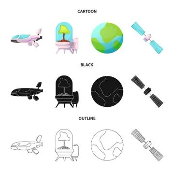 Isolated object of mars and space icon. Set of mars and planet stock vector Stock Illustration
