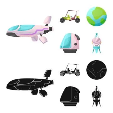 Isolated object of mars and space logo. Collection of mars and planet stock Stock Illustration