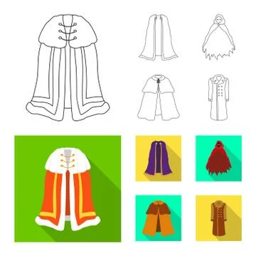 Isolated object of material and clothing symbol. Set of material and garment Stock Illustration