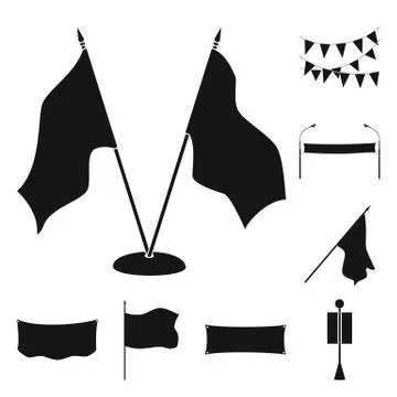 Isolated object of material and media sign. Collection of material and textile Stock Illustration