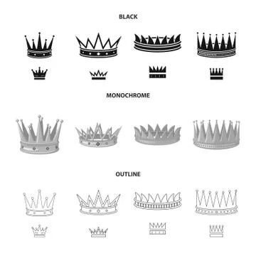 Isolated object of medieval and nobility logo. Collection of medieval and Stock Illustration