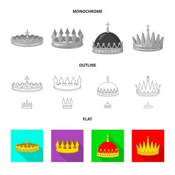 Isolated object of medieval and nobility symbol. Set of medieval and monarchy Stock Illustration