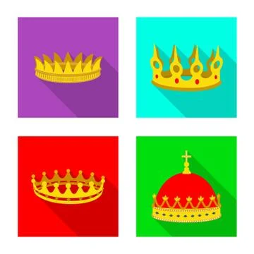 Isolated object of medieval and nobility logo. Set of medieval and monarchy Stock Illustration