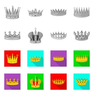 Isolated object of medieval and nobility sign. Collection of medieval and Stock Illustration