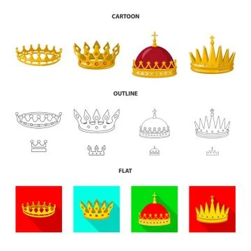 Isolated object of medieval and nobility logo. Collection of medieval and Stock Illustration