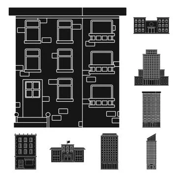 Isolated object of modern and estate logo. Collection of modern and building Ilustración de archivo