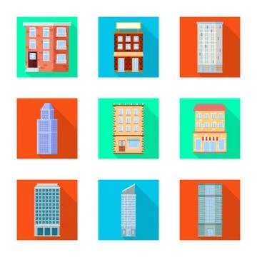 Isolated object of municipal and center icon. Collection of municipal and estate Ilustración de archivo