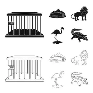 Isolated object of nature and fun logo. Set of nature and entertainment vector Stock Illustration