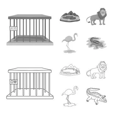 Isolated object of nature and fun logo. Collection of nature and entertainment Stock Illustration