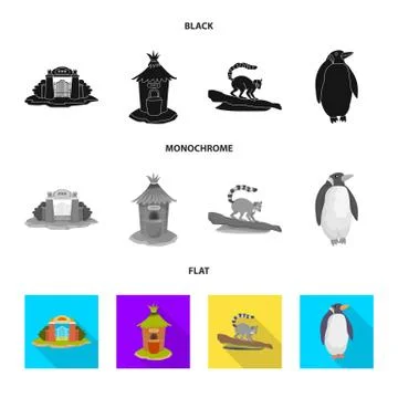 Isolated object of nature and fun logo. Collection of nature and entertainment Illustrazione stock