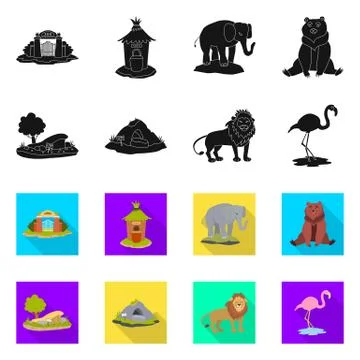 Isolated object of nature and fun logo. Set of nature and entertainment stock Stock Illustration