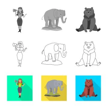 Isolated object of nature and fun symbol. Collection of nature and entertainment Stock Illustration