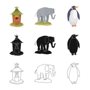 Isolated object of nature and fun icon. Set of nature and entertainment stock Stock Illustration