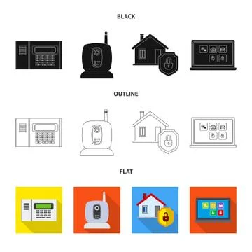 Isolated object of office and house sign. Collection of office and system vector Stock Illustration