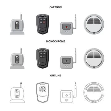 Isolated object of office and house logo. Set of office and system vector icon Stock Illustration