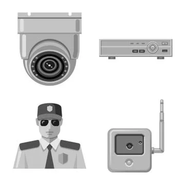 Isolated object of office and house icon. Collection of office and system vector Stock Illustration
