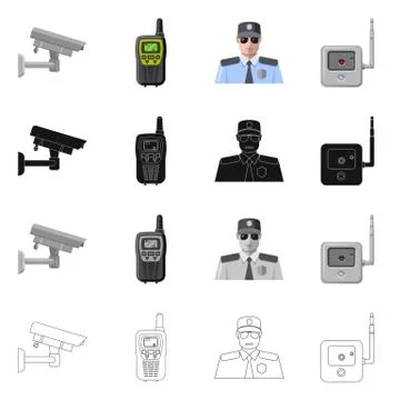 Isolated object of office and house symbol. Set of office and system stock Stock Illustration
