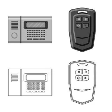 Isolated object of office and house symbol. Set of office and system stock Stock Illustration