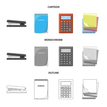 Isolated object of office and supply logo. Set of office and school vector icon Stock Illustration