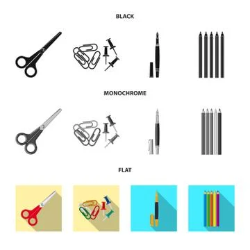 Isolated object of office and supply icon. Collection of office and school Stock Illustration