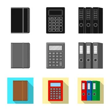 Isolated object of office and supply sign. Collection of office and school stock Stock Illustration