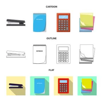 Isolated object of office and supply symbol. Collection of office and school Stock Illustration