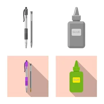 Isolated object of office and supply symbol. Set of office and school stock Stock Illustration
