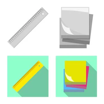 Isolated object of office and supply logo. Set of office and school vector icon Stock Illustration