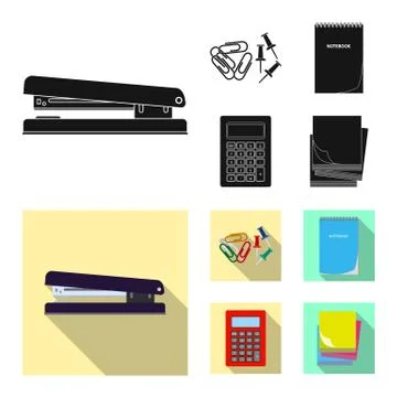 Isolated object of office and supply sign. Collection of office and school Stock Illustration