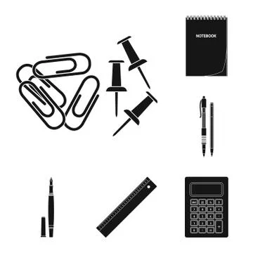 Isolated object of office and supply logo. Collection of office and school stock Ilustración de archivo