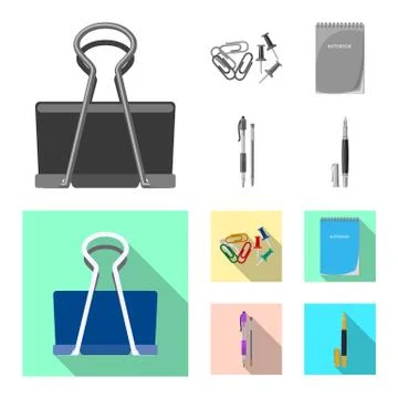 Isolated object of office and supply icon. Set of office and school stock symbol Ilustración de archivo