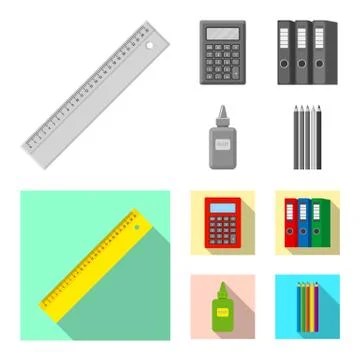 Isolated object of office and supply sign. Set of office and school vector icon Stock Illustration