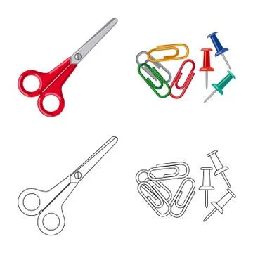 Isolated object of office and supply icon. Set of office and school vector icon Stock Illustration