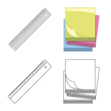 Isolated object of office and supply logo. Collection of office and school stock Stock Illustration