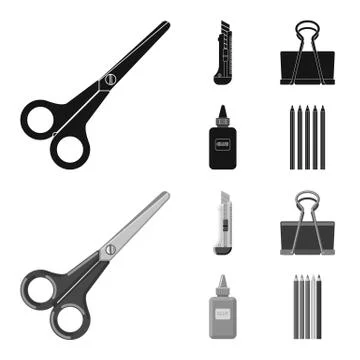 Isolated object of office and supply symbol. Collection of office and school Stock Illustration