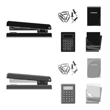 Isolated object of office and supply logo. Collection of office and school stock Stock Illustration