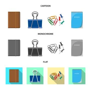 Isolated object of office and supply logo. Set of office and school vector icon Stock Illustration